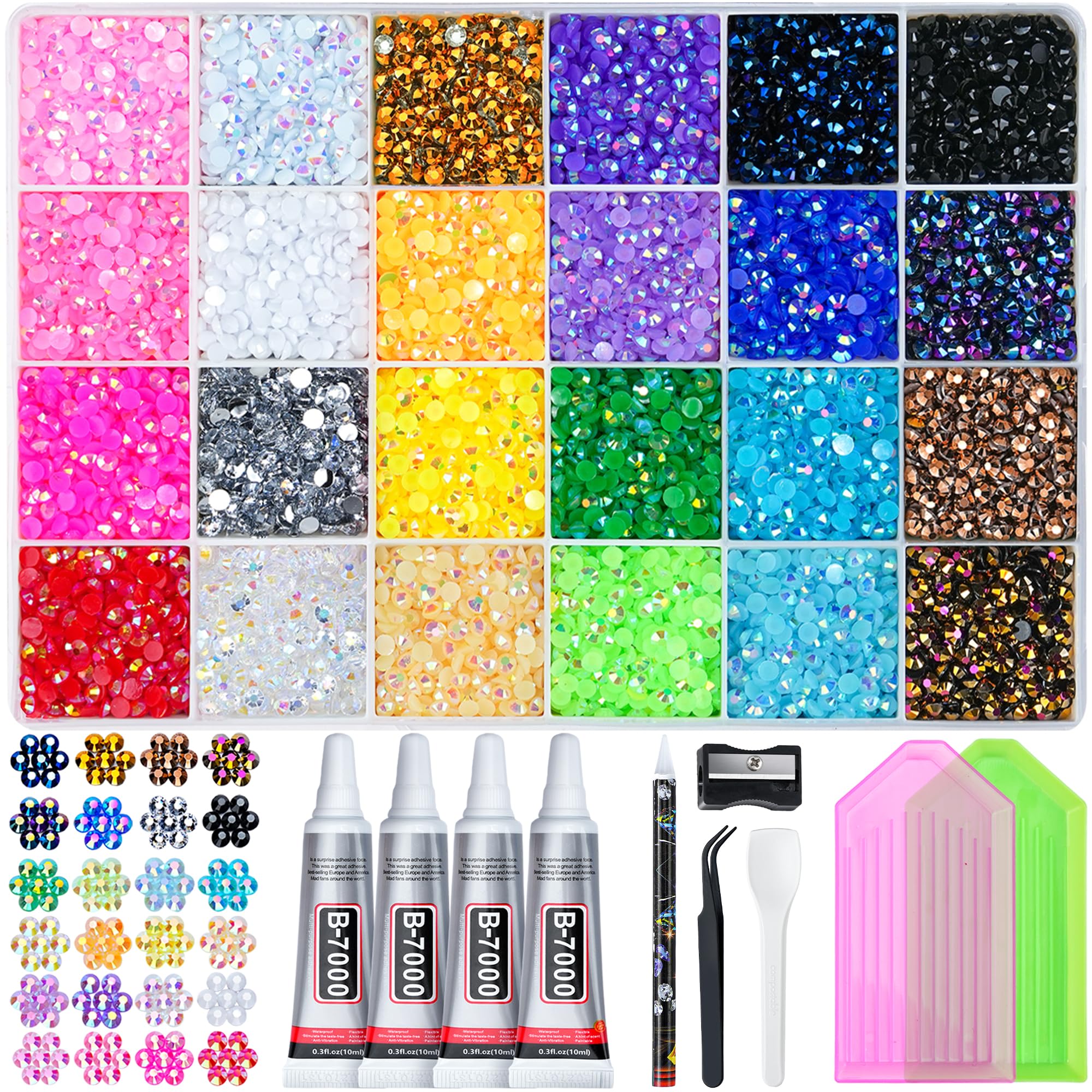 LOTWOW 40000 Pcs Resin Jelly Rhinestones for Bedazzling, All-in-One Kit | Mutico