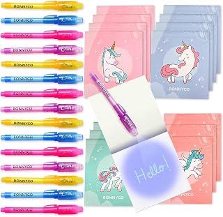 BONNYCO Invisible Ink Pen and Notebook Birthday Gift Children Invites