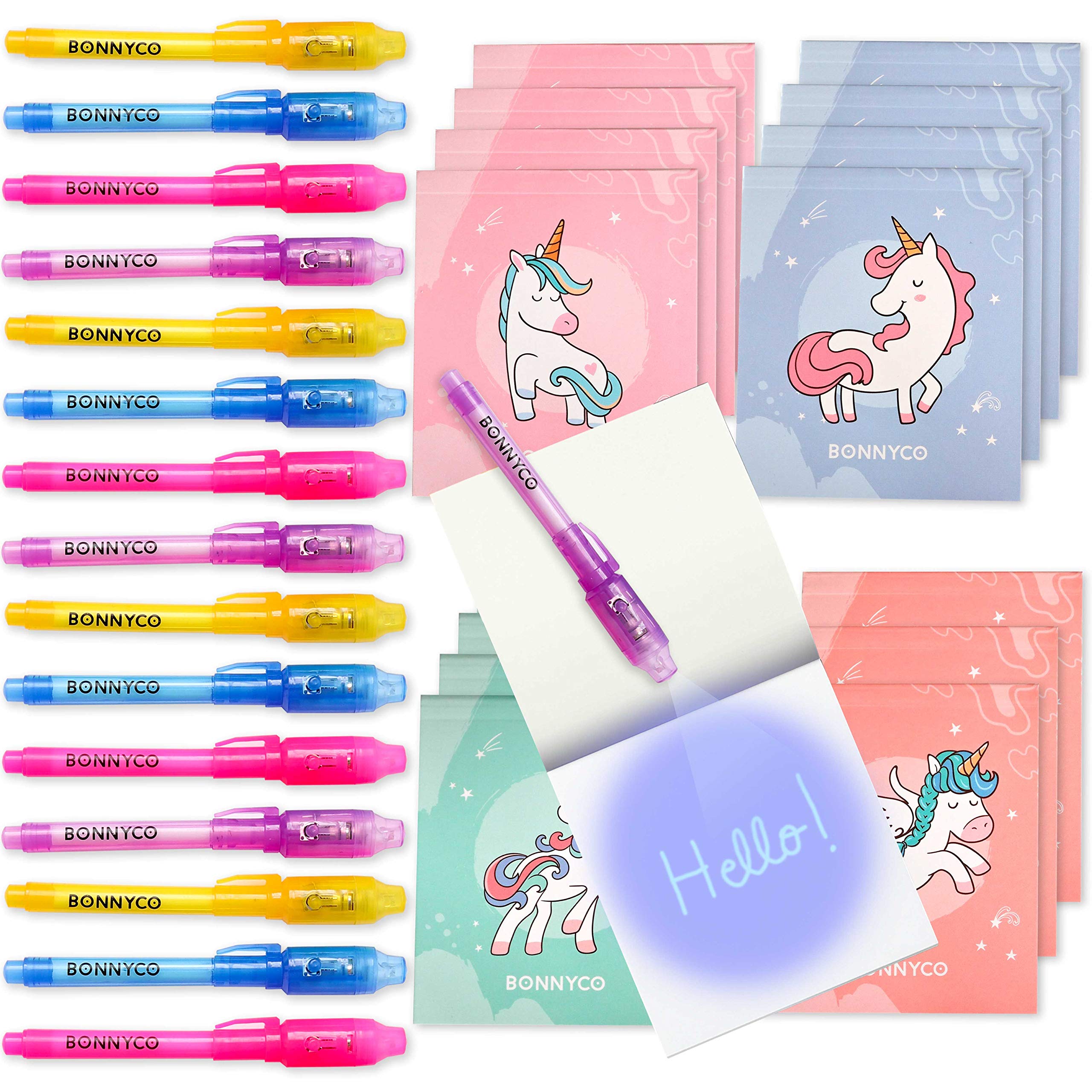 BONNYCO Invisible Ink Pen and Notebook Birthday Gift Children Invites