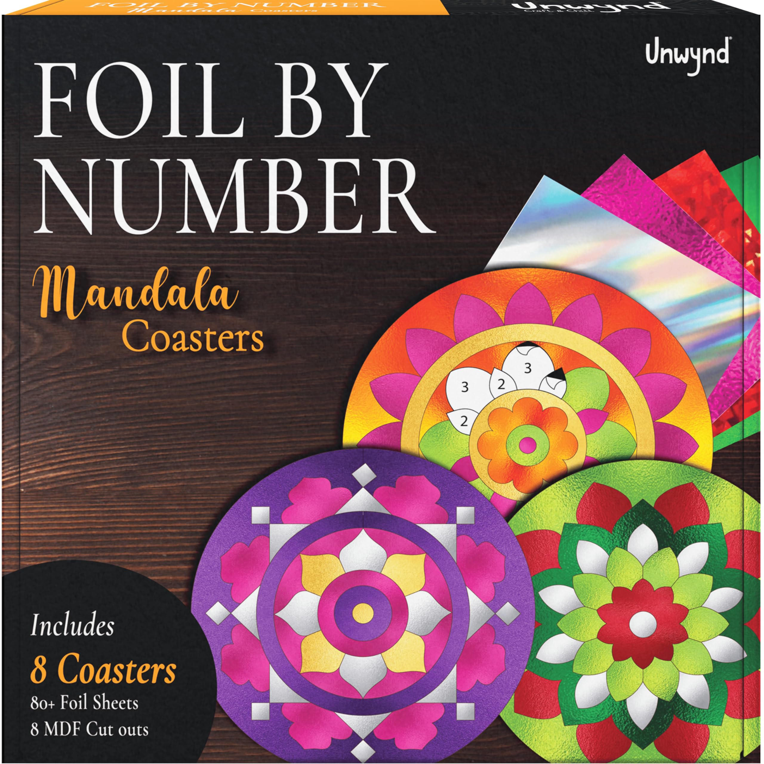 Unwynd Foil by Number, Foil Art for adults, arts and crafts, hobbies | Mandala f