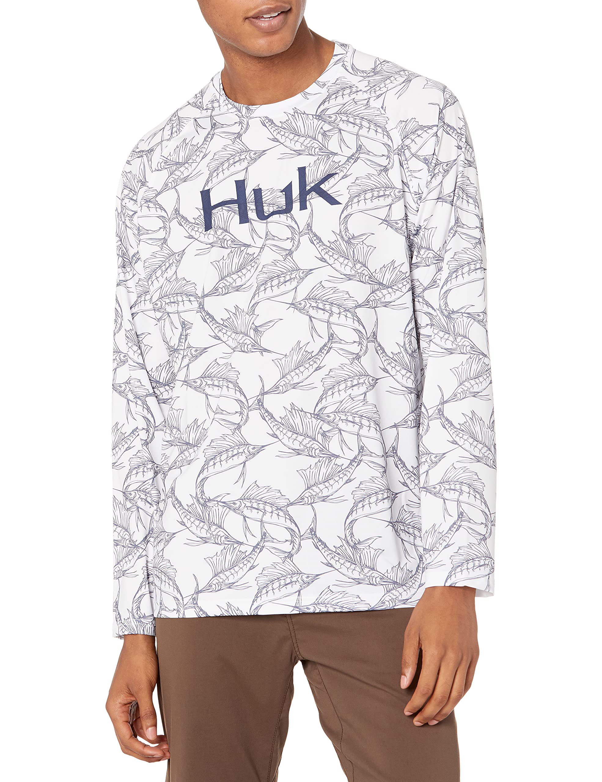 HUK Men's Pursuit Pattern Long Sleeve Shirt, Sun Protecting Fishing Shirt Shirt 
