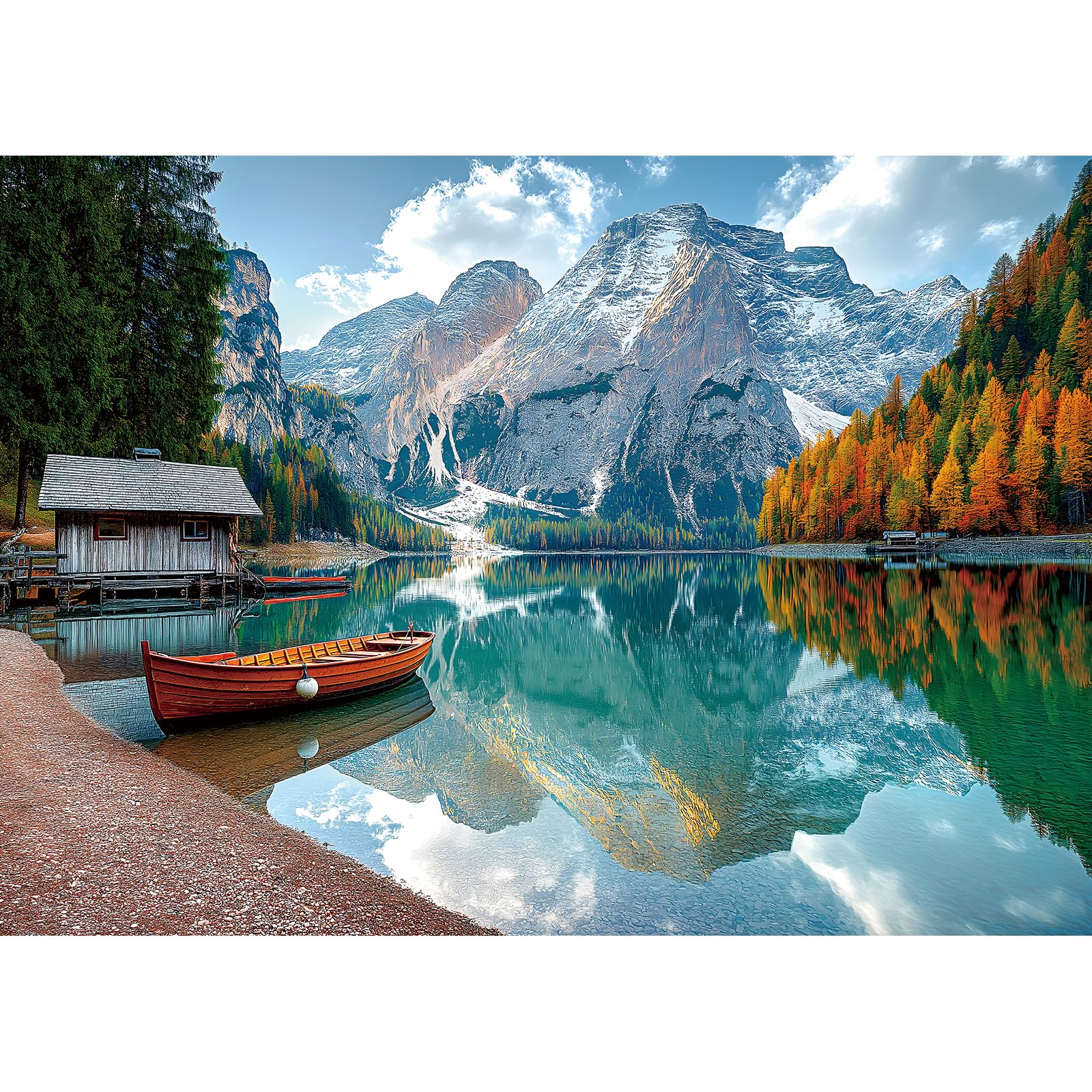 Braies Lake Jigsaw Puzzles 1000 Pieces Nature Landscape Puzzles for Adults 1000 