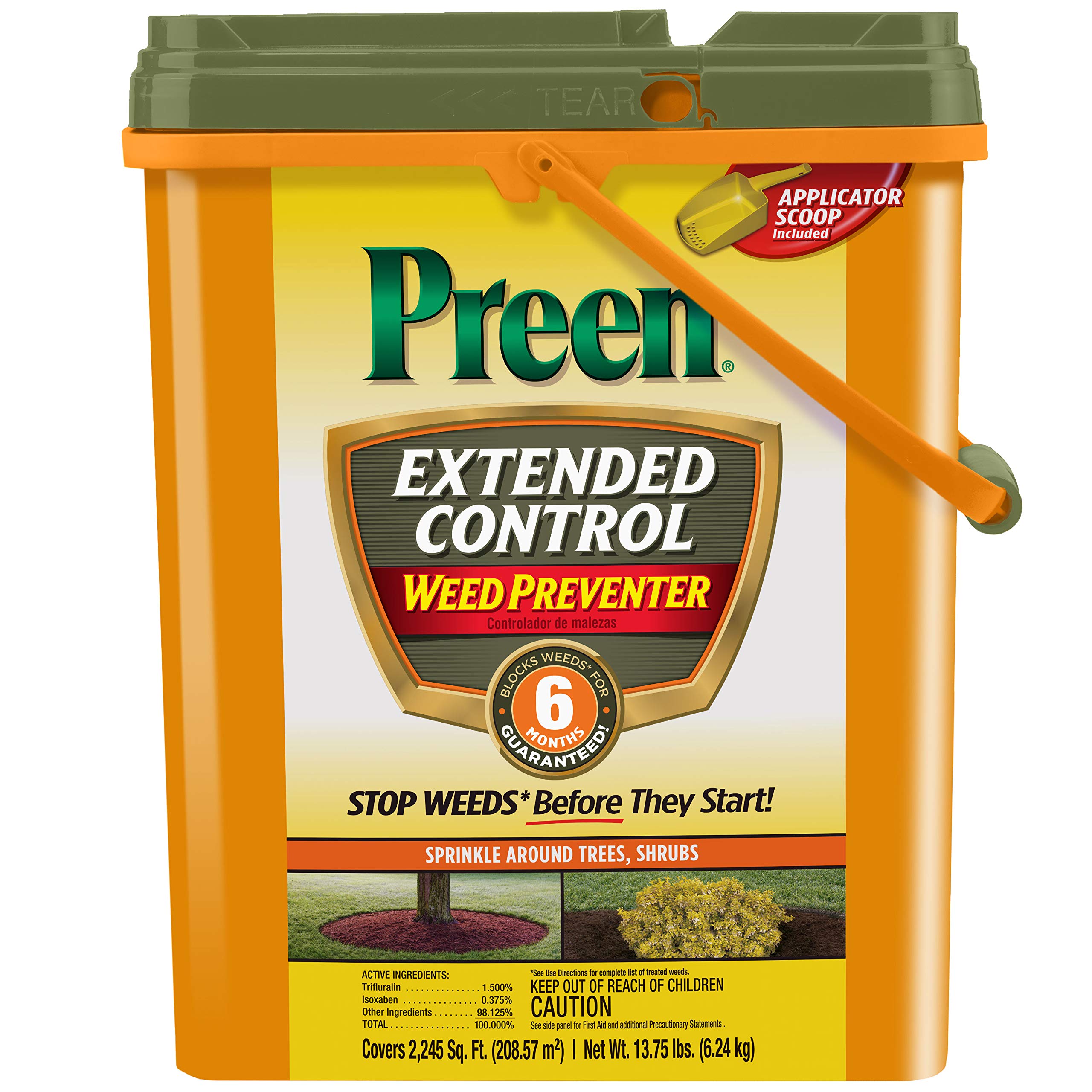 Preen Extended Control Weed Preventer, 13.75 lb. Drum, Covers 2,245 sq. ft. | Pr