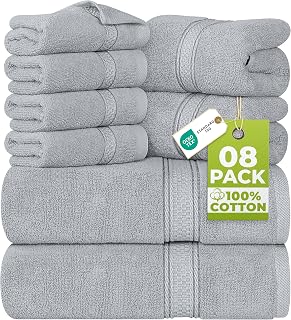 Utopia Towels 8-Piece Towel Set Cool Grey
