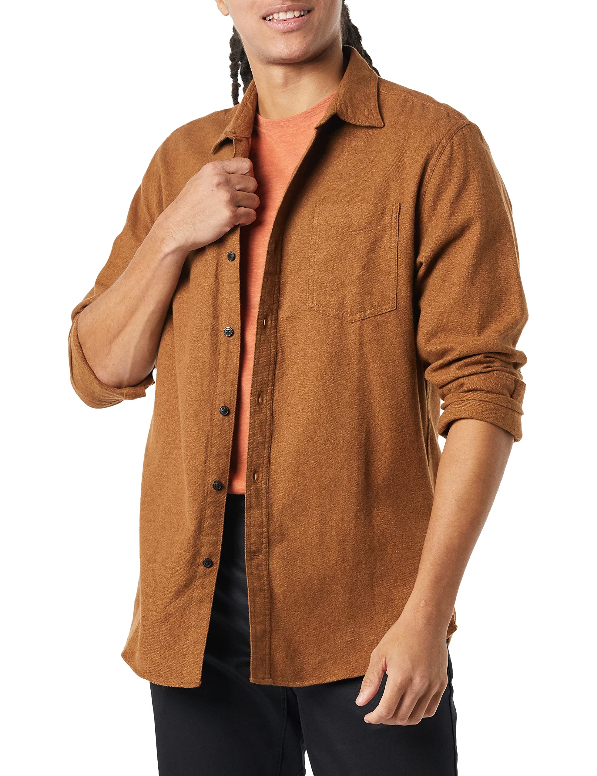 Amazon Essentials Men's Flannel Shirt with Long Sleeves