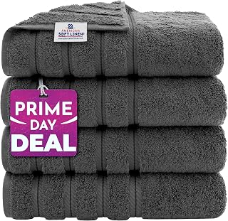 American Soft Linen 100% Cotton Luxury Turkish Towels, 4 PC Bath Towel Set | Soft Absorbent Quick Dry OEKO Tex Standard 100 Certificated Durable Machine Washable Premium Hotel Quality