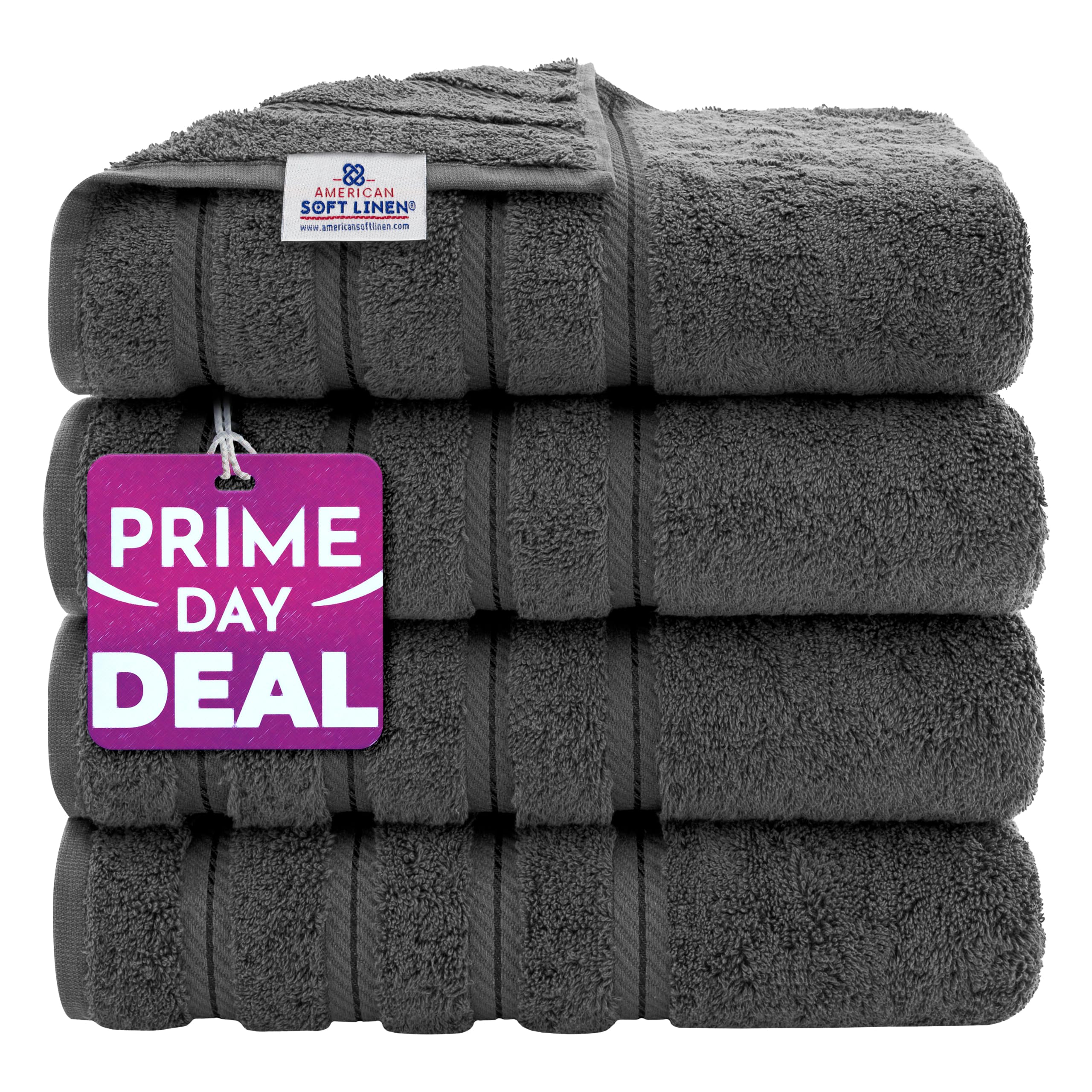American Soft Linen 100% Cotton Luxury Turkish Towels, 4 PC Bath Towel Set | Sof