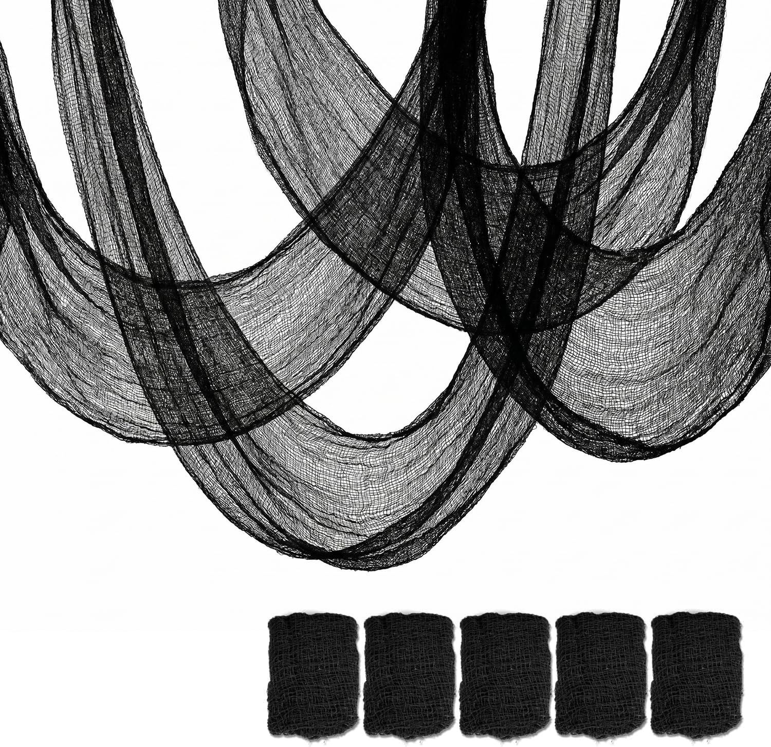 5Pcs Halloween Creepy Cloth Black 30×72inch - Halloween Decorations Clearance - 