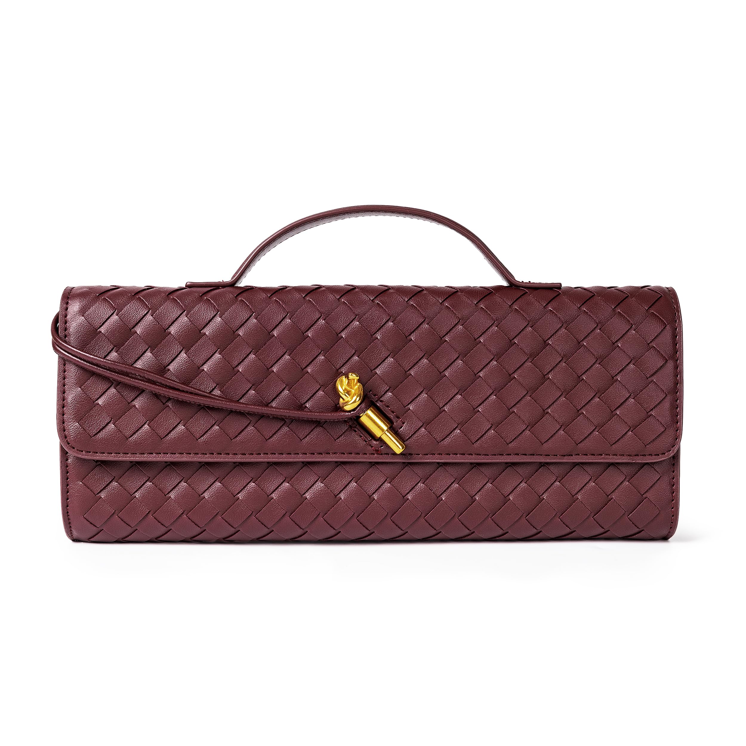 Joryin Woven Purse for Women Evening Clutch Woven Leather Handbags Crossbody Bag