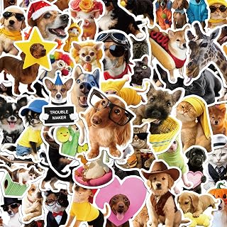 350+ Funny Dog Cat Stickers, Cute Animal Sticker Book for Water Bottles Journaling Laptop Scrapbook Guitar Suitcase Phone Snowboard Planner, Waterproof Vinyl Gifts for Women Men Girl Kids Adult Teens