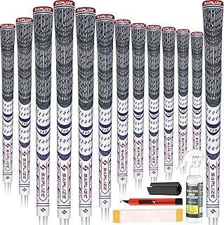 SAPLIZE T30 Flow Series Cross Cord Golf Grips Set of 13 Grips with Tape or Full Regripping Kit, Std/Mid/Jumbo, Low Taper Design, Multi-compound Hybrid, Anti-Slip Golf Club Grips