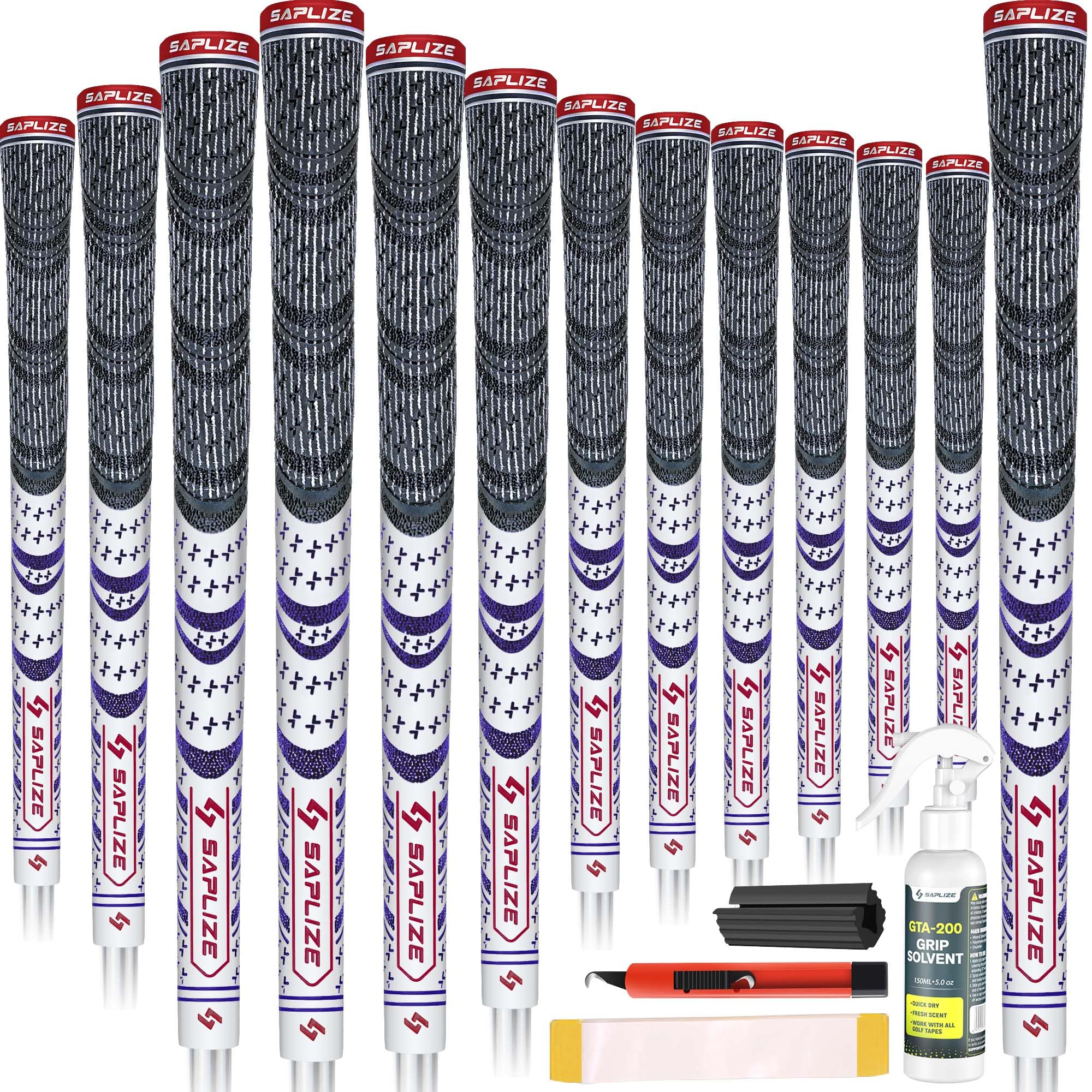 SAPLIZE T30 Flow Series Cross Cord Golf Grips Set of 13 Grips with Tape or Full 