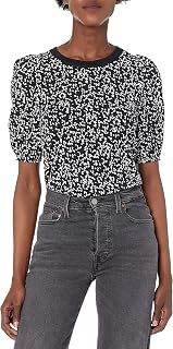 Amazon Essentials Women's Standard Fit Round Neck Puff Sleeve T-Shirt