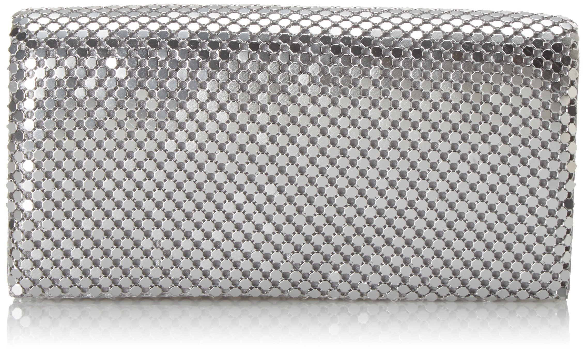 Jessica McClintock Metal Mesh Evening Clutch Bag (11.5 x 19 x 2 cm, Shoulder Cha