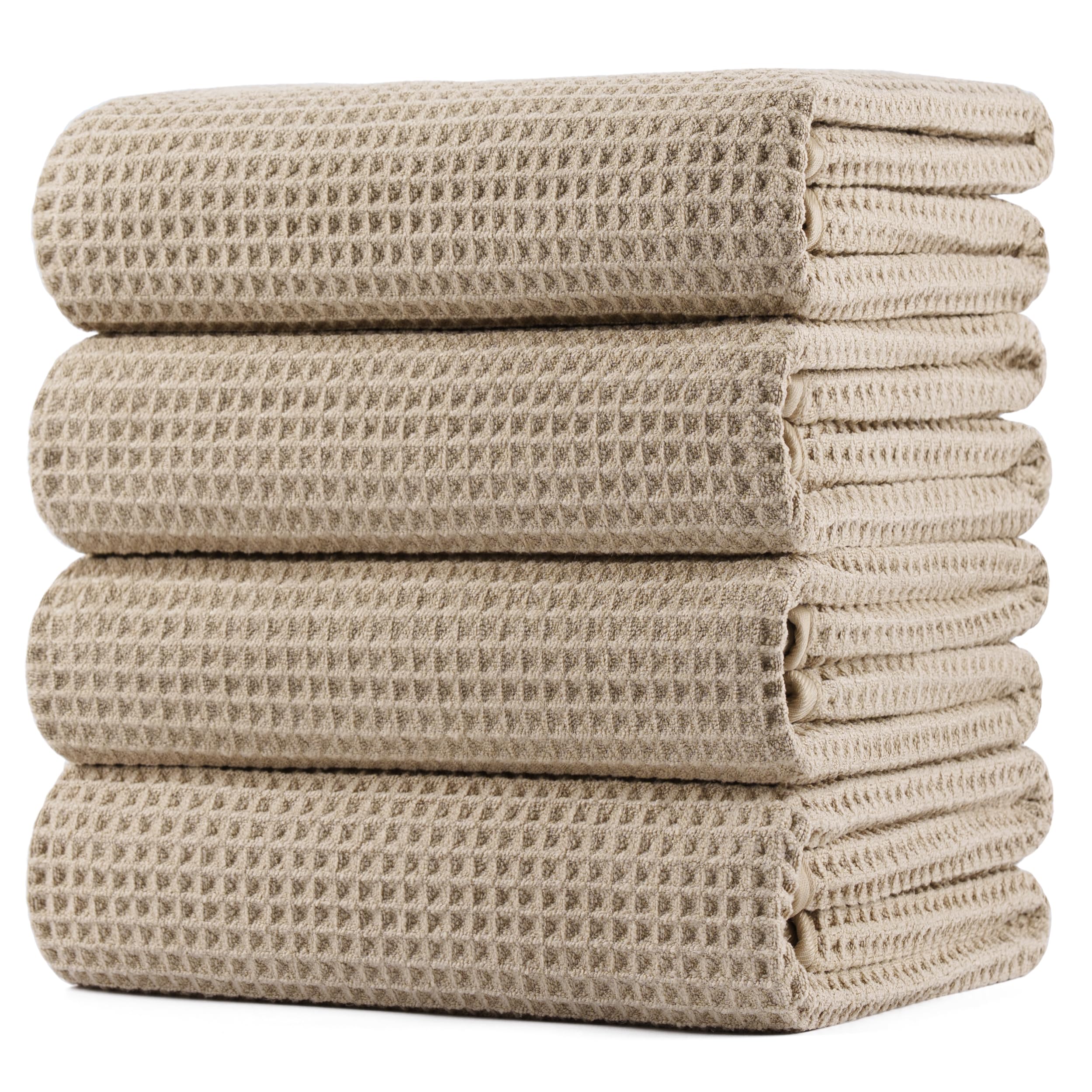 POLYTE 430 GSM Microfibre Quick Dry Waffle Bath Towel, 76.2x152.4 cm