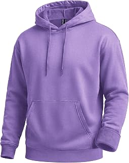 Men's Fleece Lined Hoodie Cotton Midweight Hooded Sweatshirt