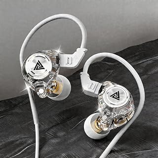 【 Comes with Microphone】 Wired Gaming Headphones with Built-in Ai Noise Reduction and Sound Insulation IEM, Suitable for Playing Games, Listening to Music and Sports (White)