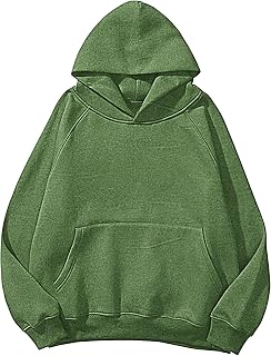 Lauweion Womens Loose Fleece Hoodies Long Sleeve Hoodies Kangaroo Pocket Drop Shoulder