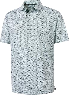 M MAELREG Mens Golf Shirt Print Performance Moisture Wicking Dry Fit Short Sleeve Casual Collared Polo Shirts for Men