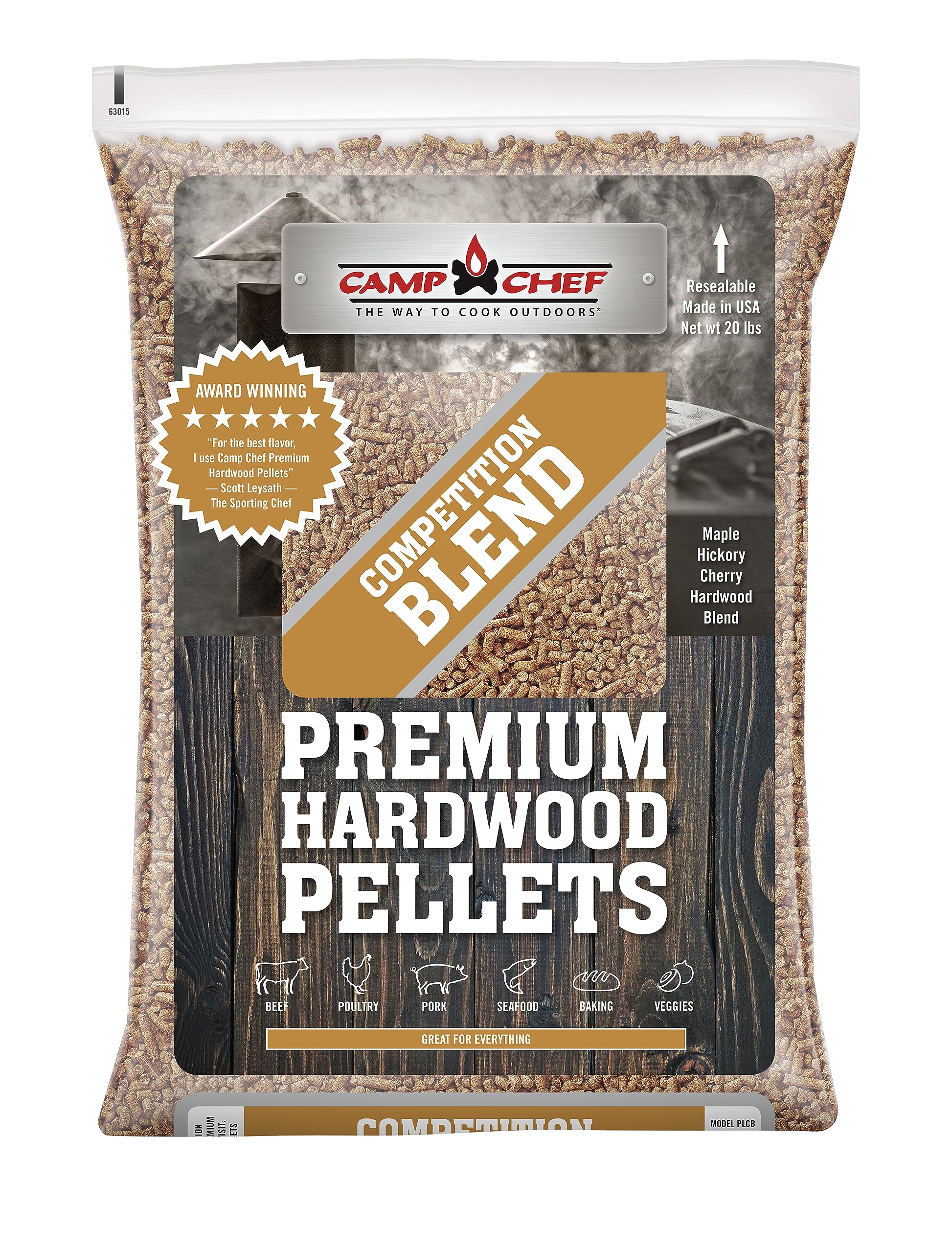 Camp Chef Competition Blend BBQ Pellets, Hardwood Pellets for Grill, Smoke, Bake