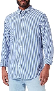 GANT Men's Reg Poplin Stripe Shirt, College Blue, S