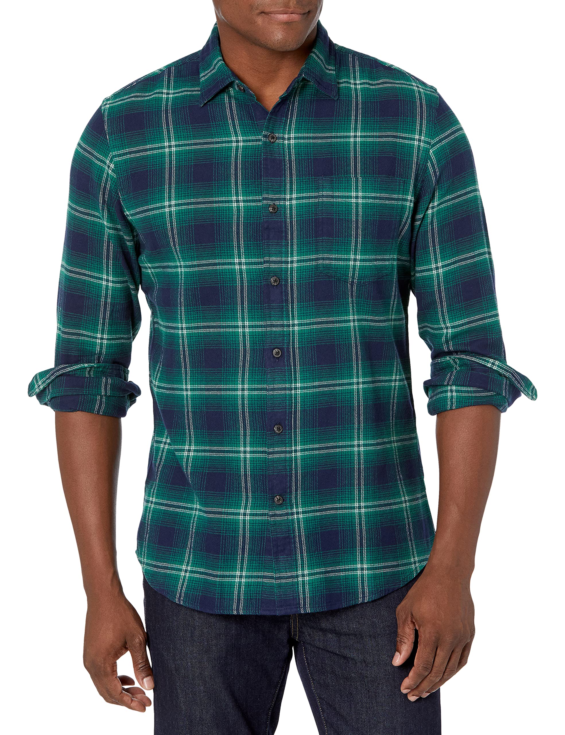 Amazon Essentials Men's Slim Long Sleeve Flannel Shirt