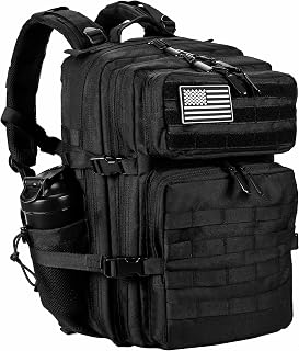 LHI Military Tactical Backpack for Men and Women 45L Army 3 Days Assault Pack Bag Large Rucksack with Molle System Black