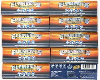 Elements 1 1/4 Ultra Thin Rice Rolling Paper - 10 Booklets, 500 Sheets