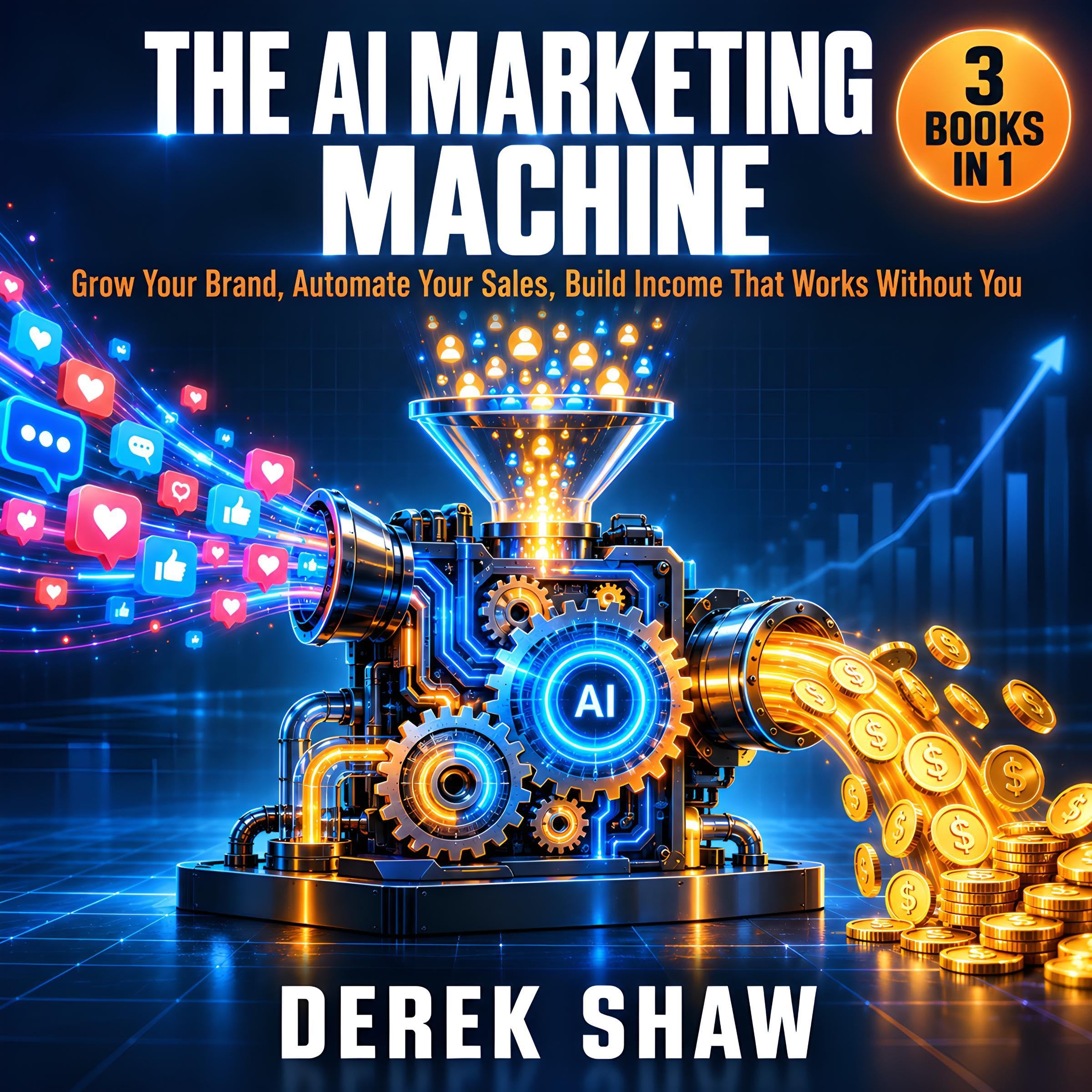 The AI Marketing Machine: 3 Books in 1: Grow Your Brand on Social Media, Automat