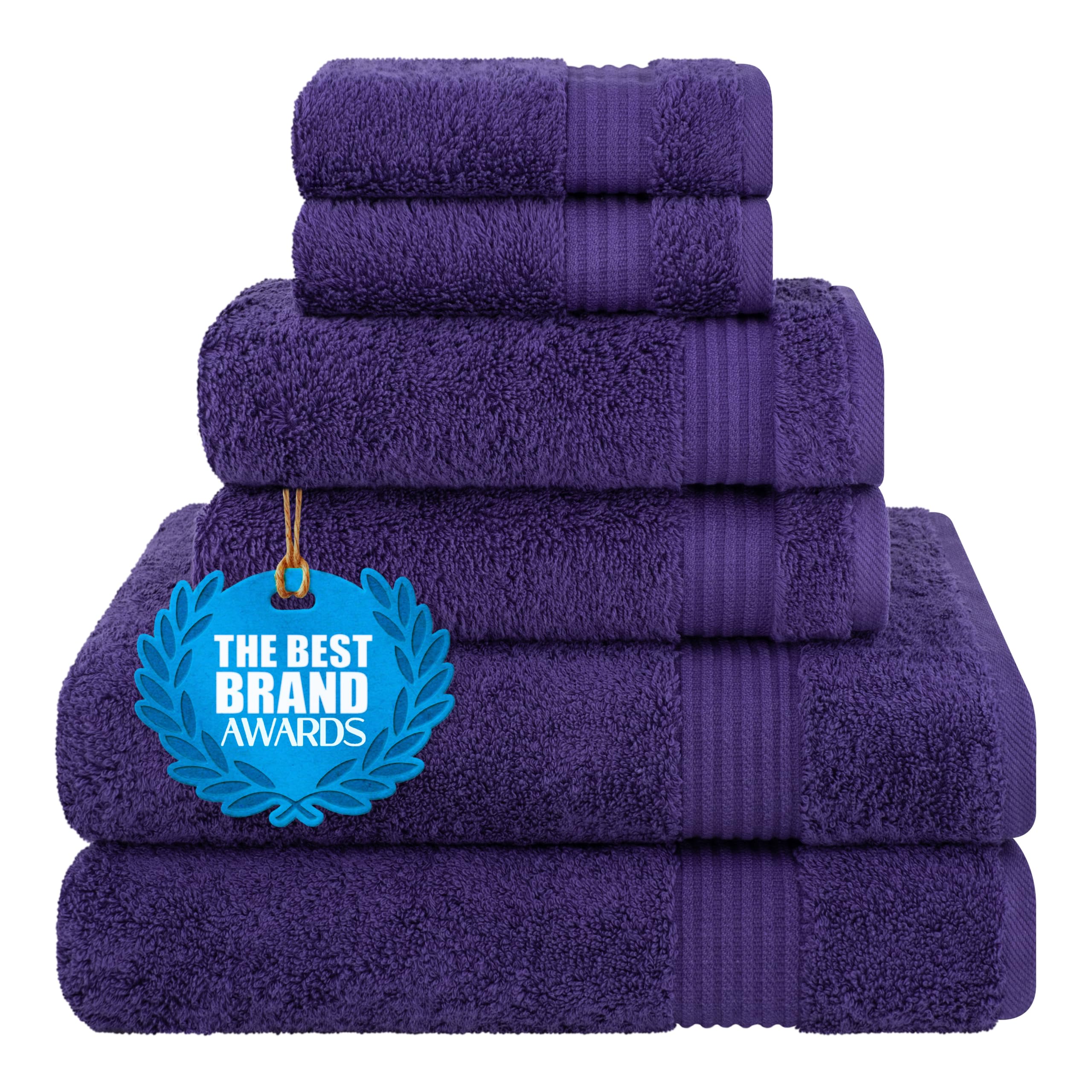 Cotton Paradise 6 Piece Towel Set, 100% Cotton Soft Absorbent Turkish Towels for