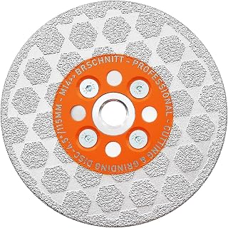 Disque Diamant 115mm - Double Face Coupe et Meulage Lame Scie Brasé Sous Vide pour Marbre Granit Béton Porcelaine Carrelage