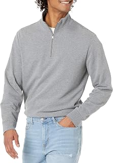 Amazon Essentials Men's Lightweight French Terry Quarter-Zip Mock Neck Jumper