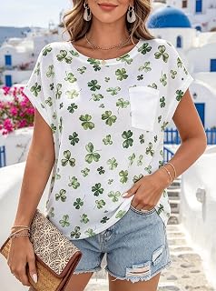 Women's Short Sleeve Printed T Shirt, Casual Round Neck T Shirt, Loose Breathable Fabric