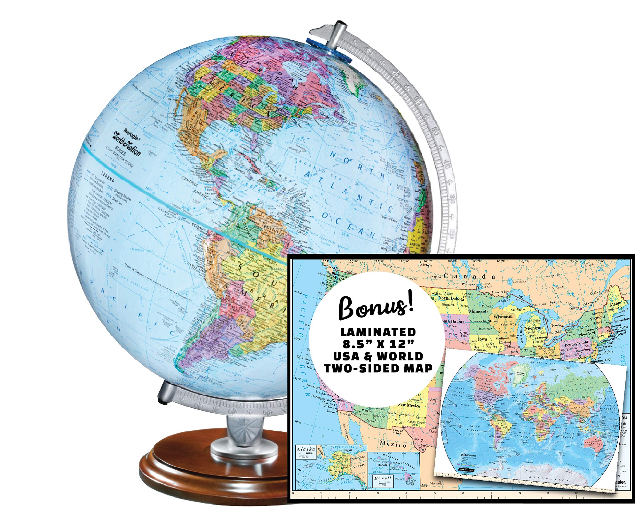 Replogle Student - Educational Classic World globe, Blue Ocean, Raised Relief fe