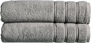 Christy Antalya Large Bath Sheets | Set of 2 | 100% Turkish Cotton | 600GSM | Soft Plush Luxury Bath Towels | 90cm x 150cm | Quick Dry | Storm Grey