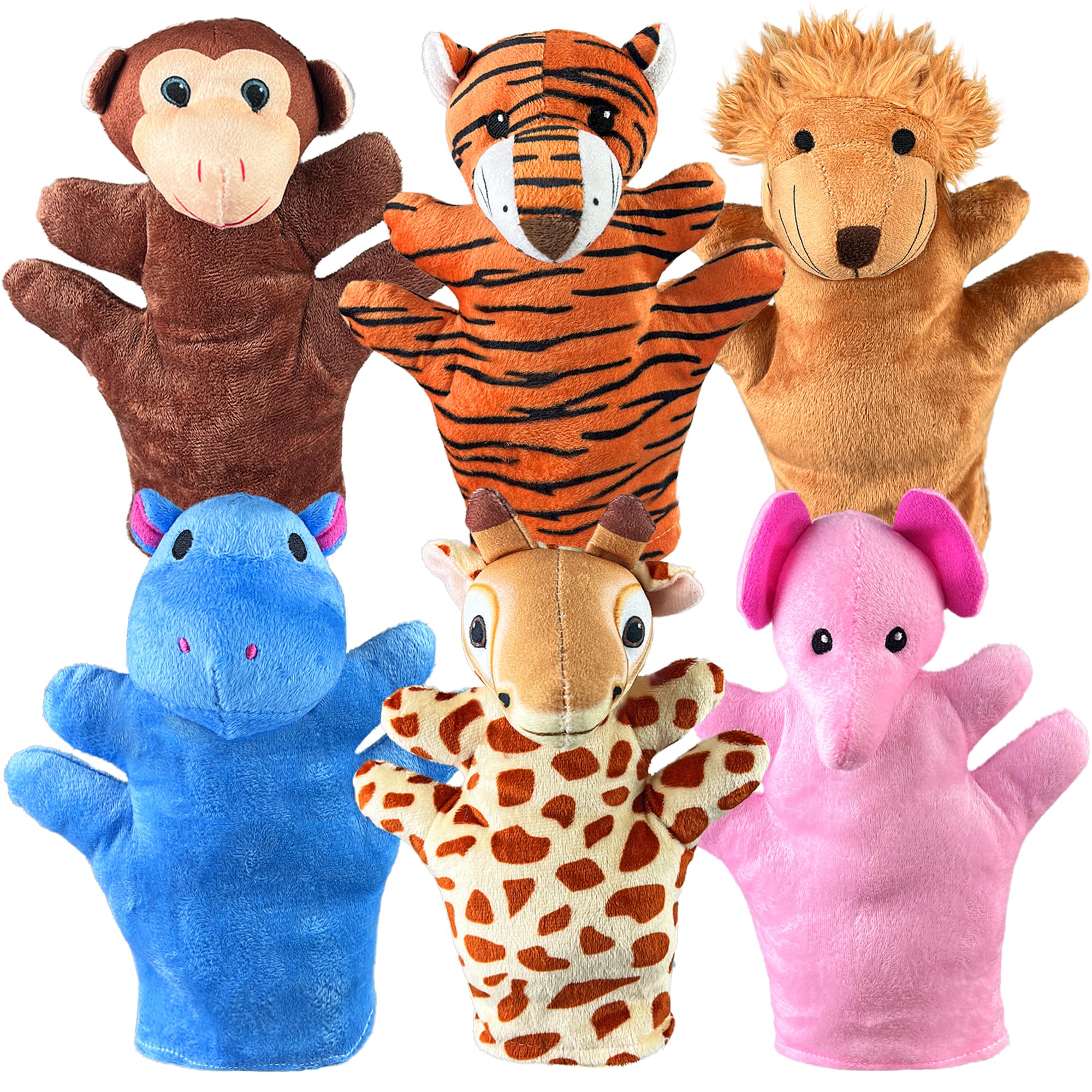 6 PCS Hand Puppets Set Animal Plush Puppet | Storytelling Teaching Toys for Kids