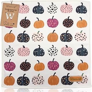 WESERWEF® Microfibre Cloth XXL 30 x 30 cm – Elegant Design and Gentle Cleaning for Glasses, Lenses, Screens, Smartphones and Tablets (Pumkins)