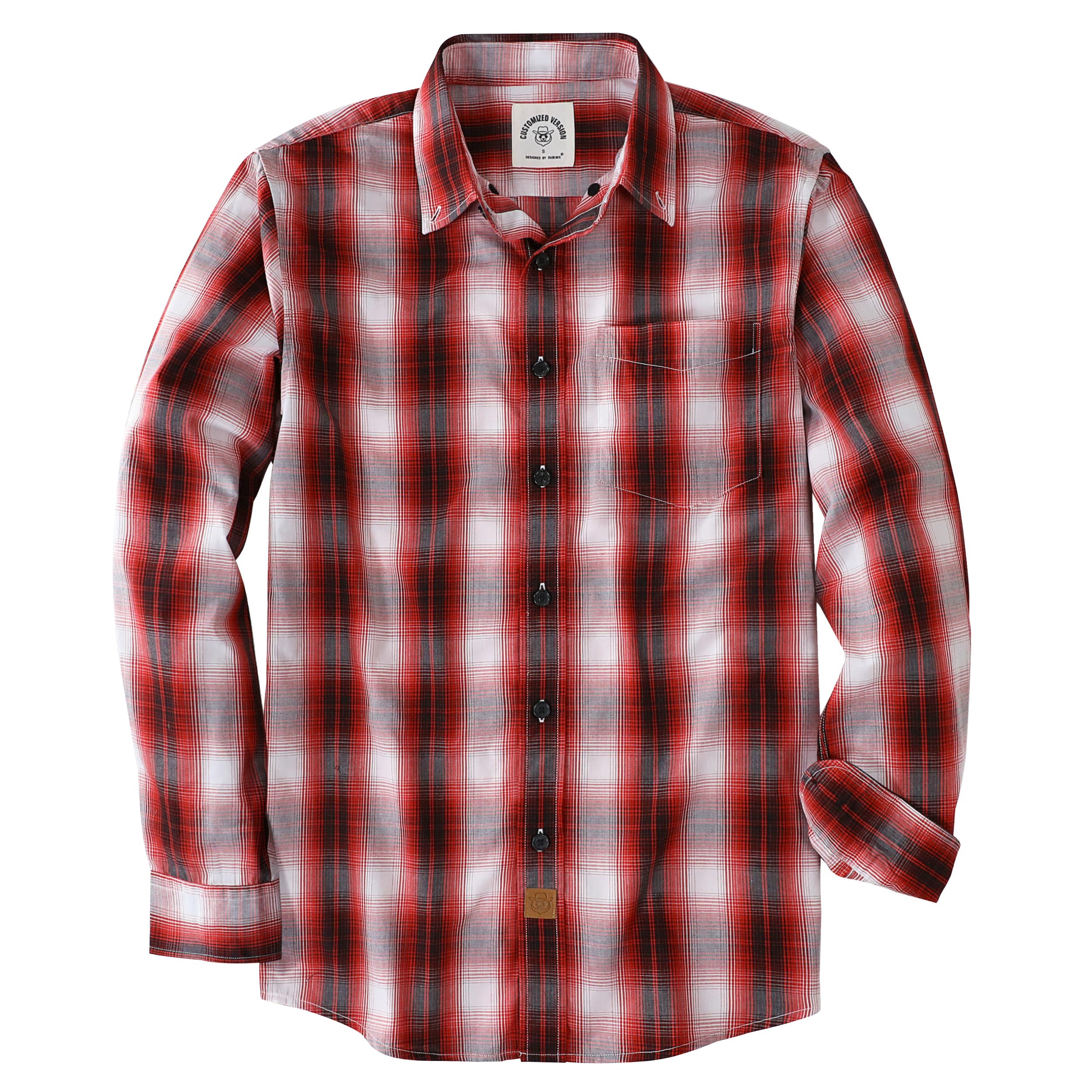 Dubinik® Men's Long-Sleeved Checked Casual Regular Fit Shirt