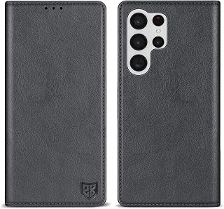 ZZXX Samsung Galaxy S22 Ultra 5G Cellular Phone Case, Grey Wallet with RFID Blocking, 3 Card Slots, Magnetic Leather Flip Protective Cover, 6.8 inch