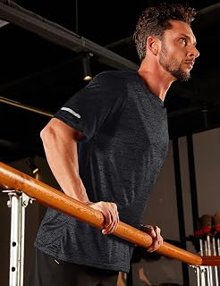 MAGCOMSEN T-shirts Short Sleeve Men Sport Quick Dry Round Neck Gym Workout Running Sports Breathable Fitness Clothing