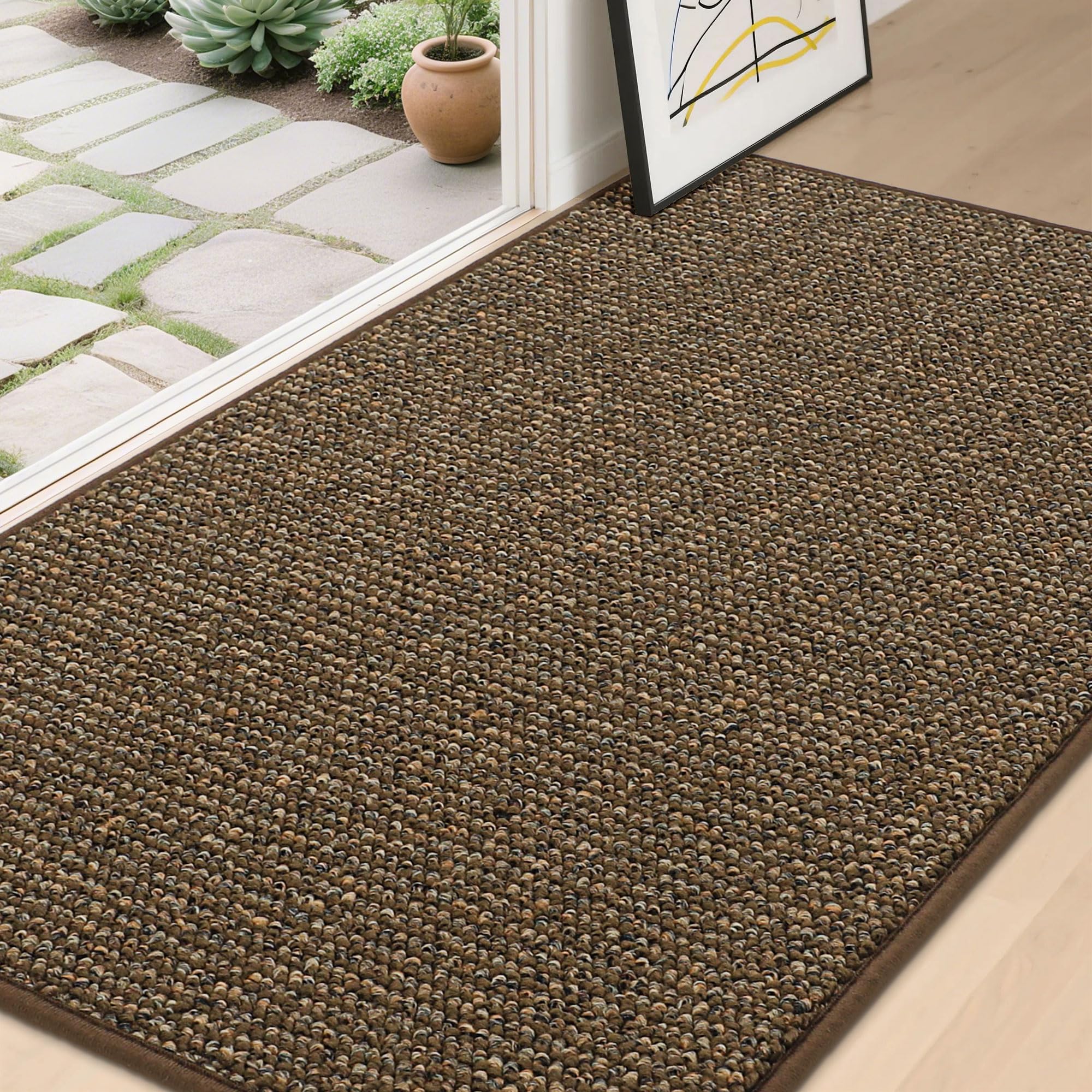 BEQHAUSE Dirt Trapper Door Mat Indoor Runner 36" x 60", Brown