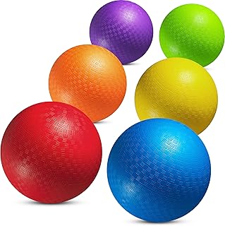 8.5-Inch Kickball Playground Balls for Kids & Adults (6-Pack) | Rubber Kickballs for Kickball, Dodgeball, Four Square, Handball, PE Class, School, Gym, Recess, Backyard & Outdoor Games