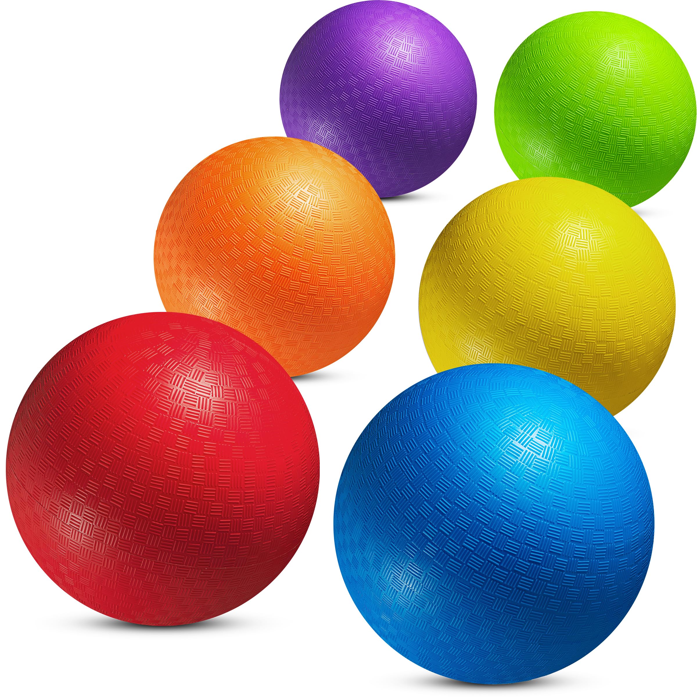 8.5-Inch Kickball Playground Balls for Kids & Adults (6-Pack) | Rubber Kickballs