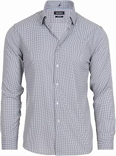 Nautica Slim Fit Mens Dress Shirts Long Sleeve Performance Polyester Fabric Wrinkle Free 4-Way Stretch