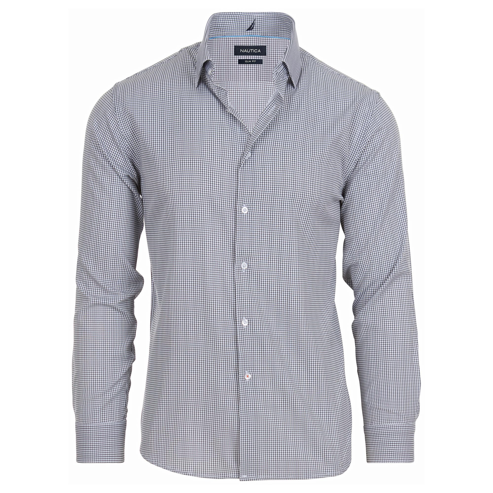 Nautica Slim Fit Mens Dress Shirts Long Sleeve Performance Polyester Fabric Wrin