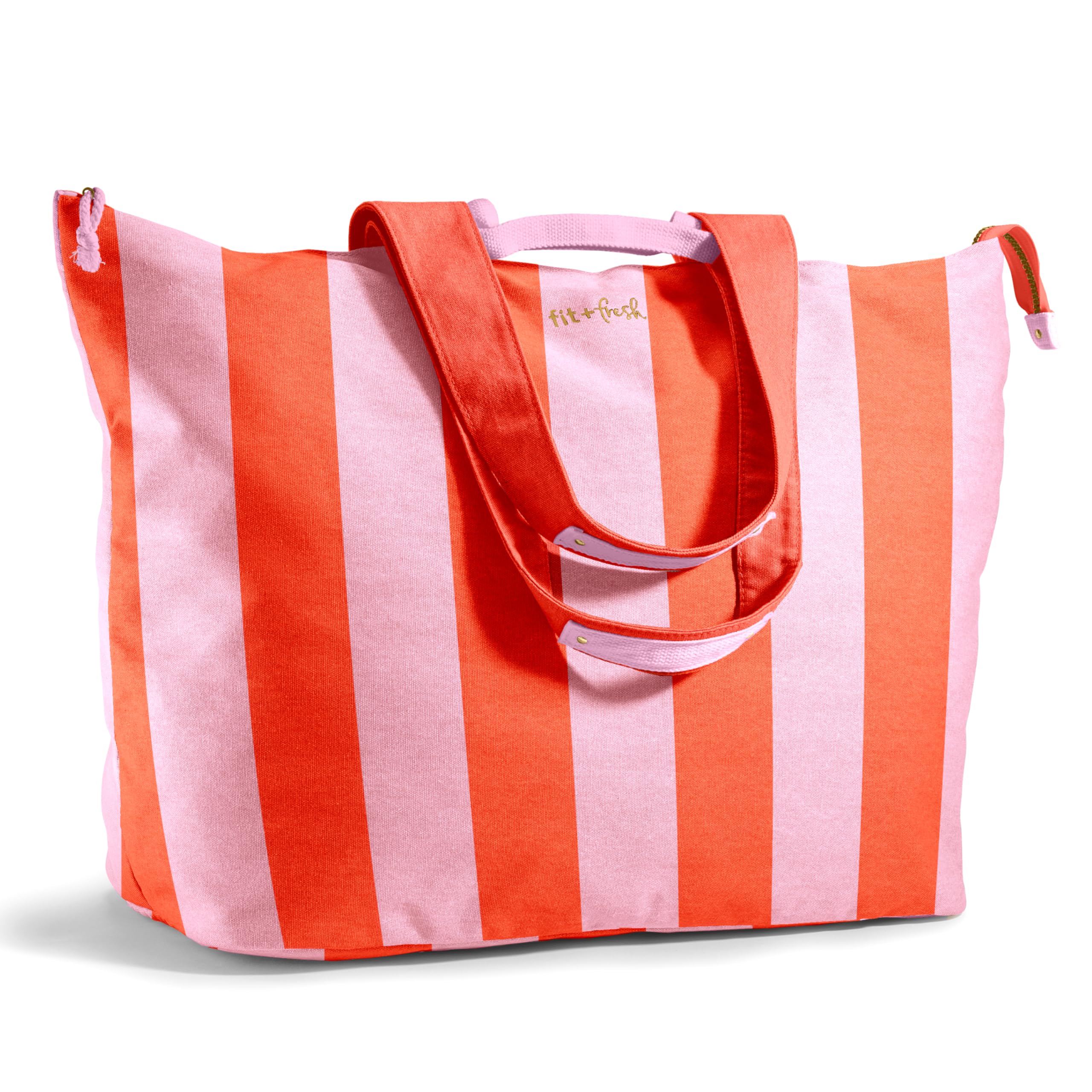 Fit & Fresh All The Things XL Tote Bag for Women, Beach Bag & Weekender | Zip Cl