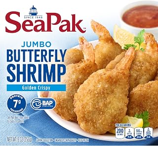 SeaPak Jumbo Butterfly Shrimp, Crispy Oven-Baked, Delicious Jumbo Shrimp with Breading, Frozen Seafood, 9 oz