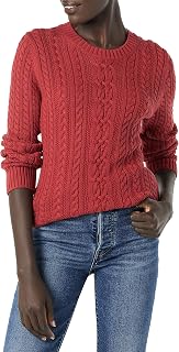 Amazon Essentials Women's Fisherman Cable Knit Long-Sleeve Crewneck Jumper (Available in Plus Size)