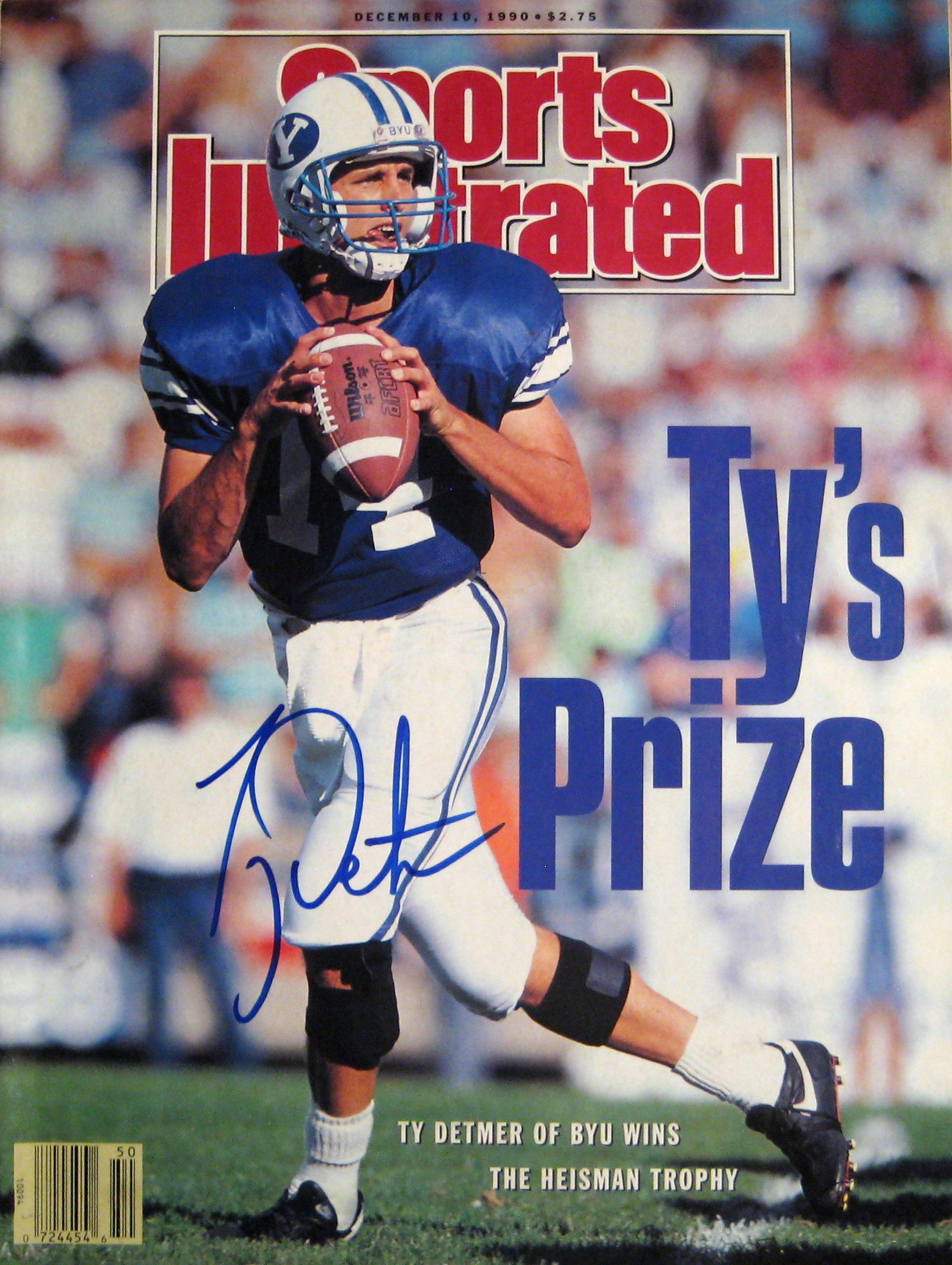 Detmer, Ty 12/10/90 autographed magazine