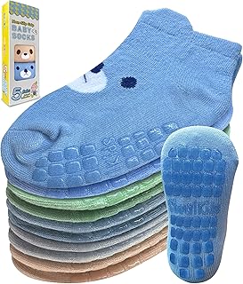 Simply Kids Toddler Socks with Grippers (9 Pair) for 0 Months - 7 Years Old I Ankle Baby Socks Chaussette Enfant